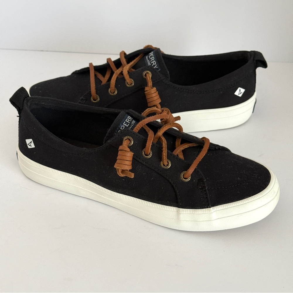 Sperry Women's Black Dock Shoes Canvas Sneakers Size 6.5